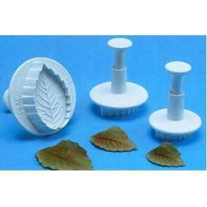 Cake Decorating Leaf Plunger Cutters with Indented Pattern - Set of 3!