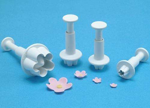 **CRAZY R1 START** Set of 4 Flower Blossom Plunger Cutters