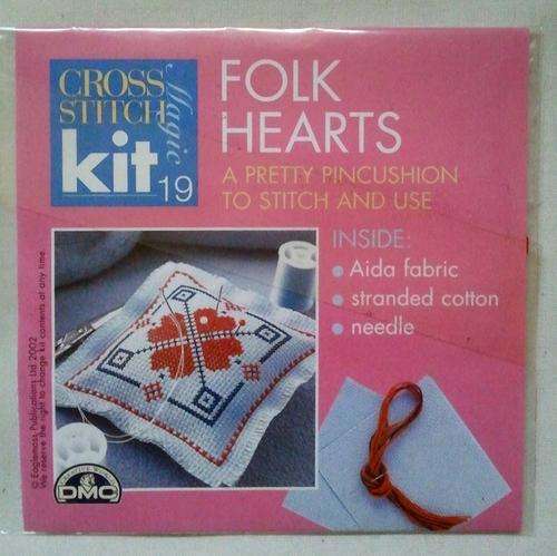 Cross Stitch Magic 19 - Folk Hearts Pincushion Kit