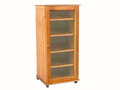 Hi-Fi Stand - Pine with 4 Shelves and Glass door