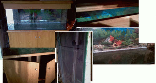 Fish Tank Aquarium with integrated Sump filter (4 foot) in Oak finish Cabinet