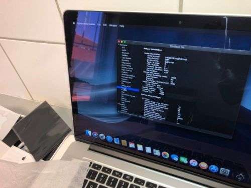 MacBook Pro 15" Retina Display, i7, 8GB, 256GB SSD Nvidia Graphics