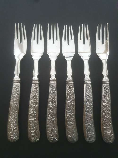 SOLID SILVER 900gm HALLMARKED (1894) Knives and Fork Set.****NO RESERVE**** R1 START BID