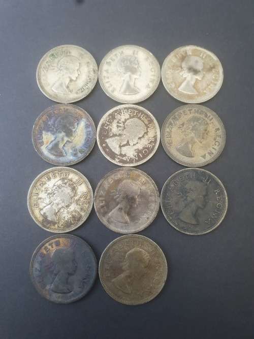 11 x 50% SILVER 77.77g of SILVER 2½ Shillings  50% Silver Content ****NO RESERVE**** R1 START BID
