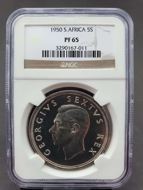 1950  S. Africa 5 Shillings Proof PF 65     ********* NO RESERVE ********** R1 START BID