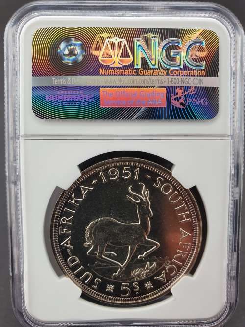 1951  S. Africa 5 Shillings Proof PF 64     ********* NO RESERVE ********** R1 START BID