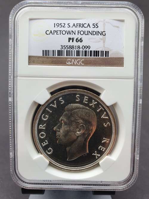 1952  S. Africa 5 Shillings Proof PF 66     ********* NO RESERVE ********** R1 START BID