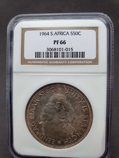 1964  S. Africa 5 Shillings Proof PF 66     ********* NO RESERVE ********** R1 START BID