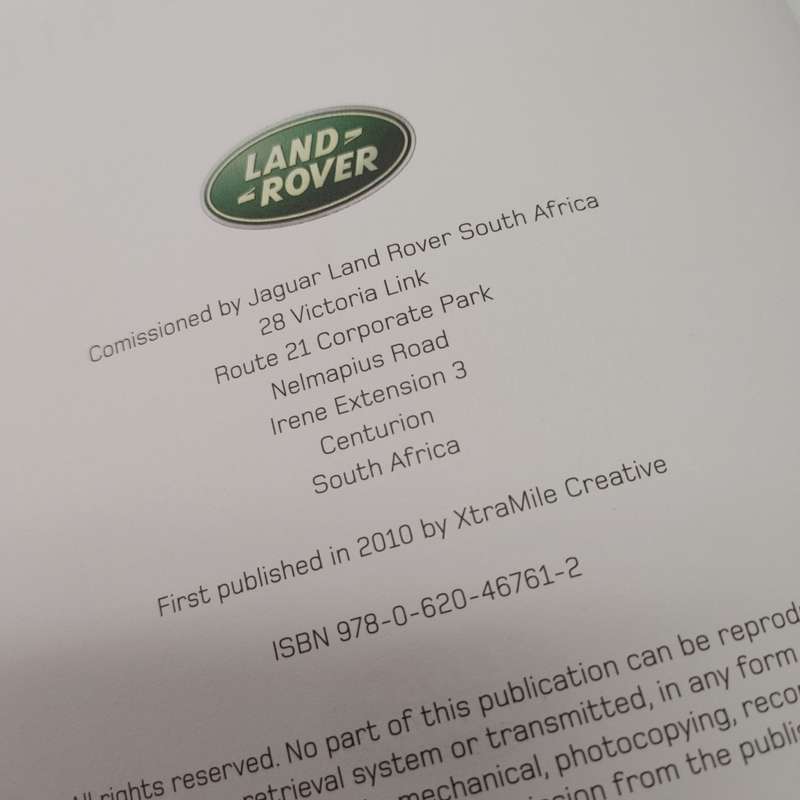 Land Rover South Africa Hard Cover Book