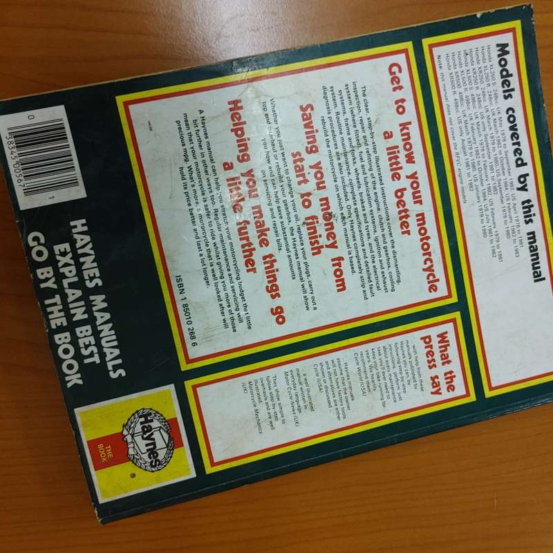 Honda XL / XR `78`84 Owners` Workshop Manual Used Book Haynes
