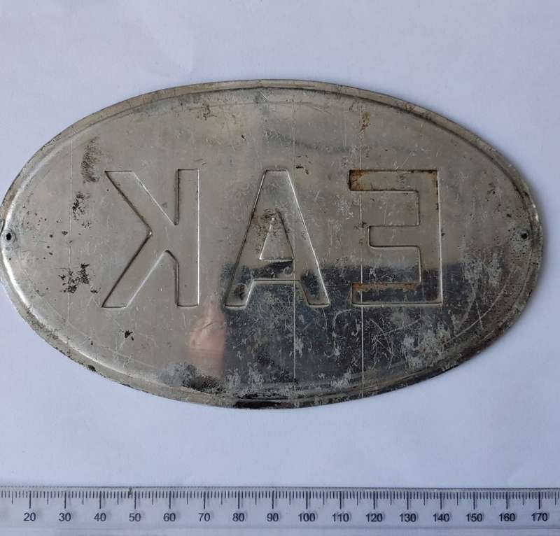 Rare Vintage East Africa Kenya EAK Aluminium Car Badge