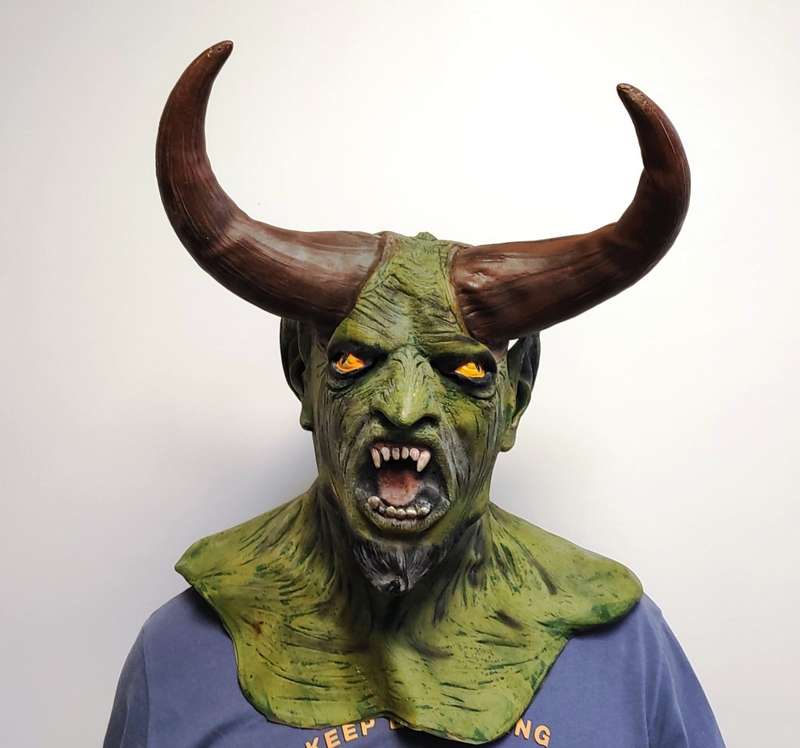 Horned Demon Beast Latex Mask