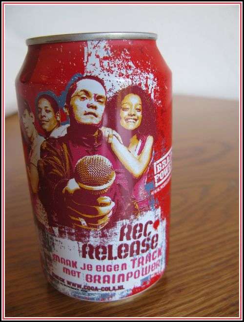 Coca cola can 'Brain Power' Dutch 2007 empty sealed top