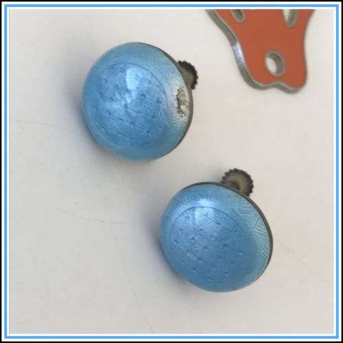 Vintage guilloche screw-on earrings.