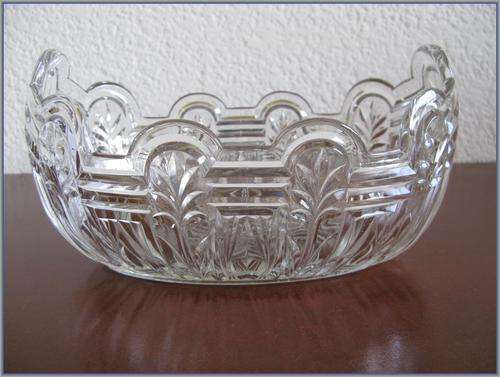 An oval glass bowl. Lovely with flowers!