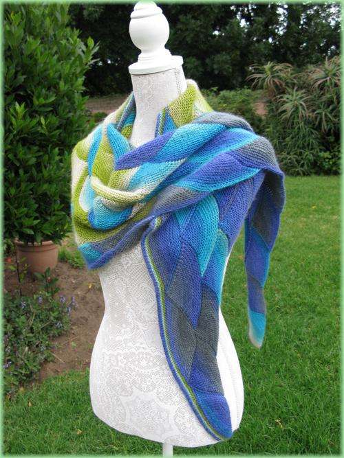 Hand knitted pure wool shawl / scarf - One of a Kind! LUXURY!