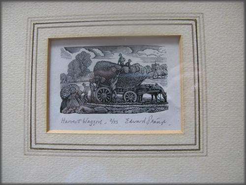 Another 3 signed wood engravings by Edward Stamp. Framed.