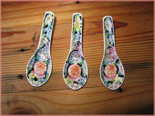 3 Chinese soup spoons.
