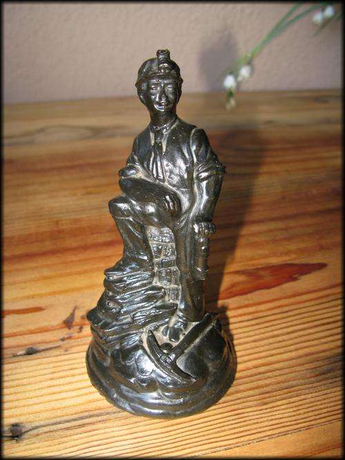 Handmade coal miner figurine. Kingmaker Wales. Made of coal.