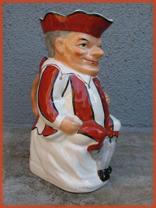 Large Toby jug of Mr. Punch. Antique Victorian a RARE collector's find!