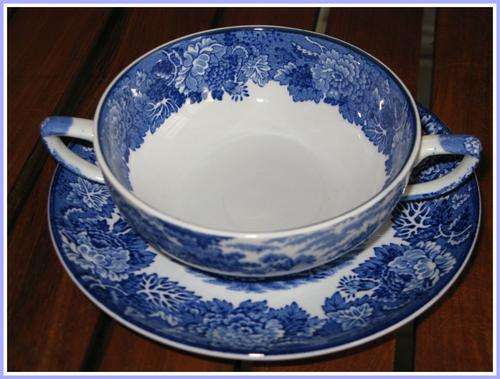 Enoch Wood's 'English Scenery' soup bowl and saucer.