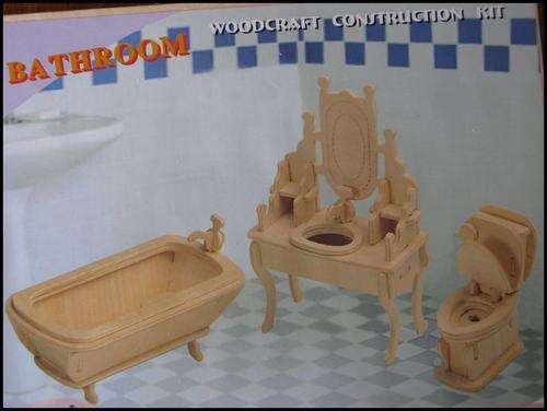 DIY doll's house furniture bathroom. 3 items.