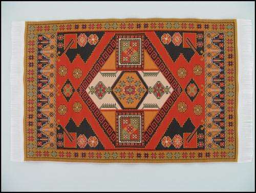 Doll house miniature carpet - woven genuine Turkish carpet. 1/12 scale - pattern B