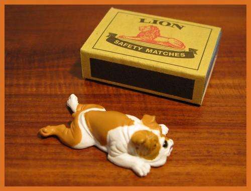 Doll house miniature English bulldog. 1/12 scale