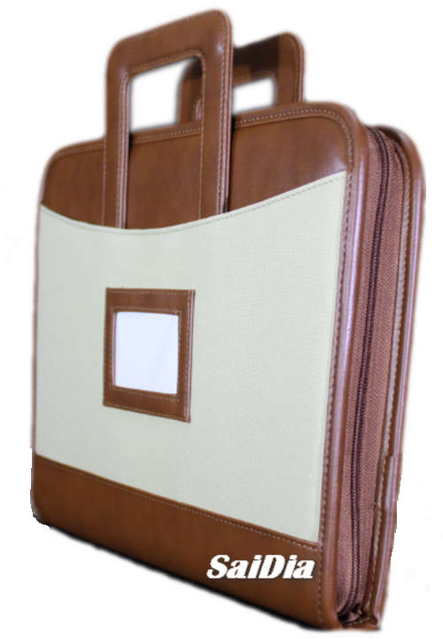 Professional Portfolio Briefcase In Brown And Cream