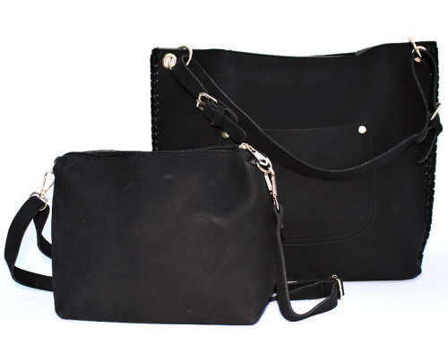 2 in 1 Faux Suede Tote Bag and Vanity