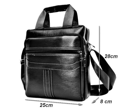 Black Pu Messenger / Shoulder Bag