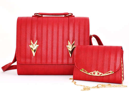 Gorgeous 2 Piece Handbag Set - in " Valentine " Red
