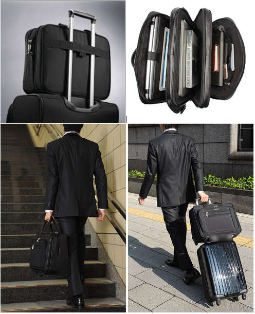PU Leather Extendable 17 "  Briefcase / Laptop Bag
