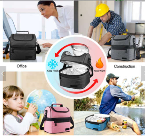 8L Double Layer Thermal Insulated Lunch Bag