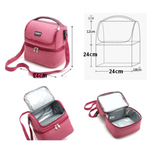 8L Double Layer Thermal Insulated Lunch Bag