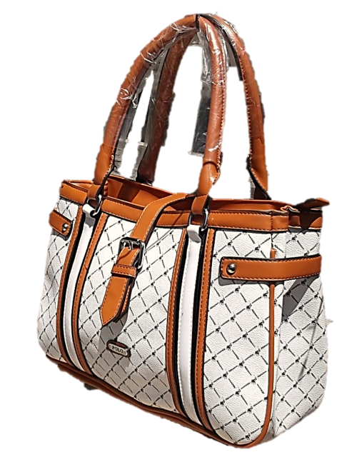 Gorgeous White & Tan Polo Handbag