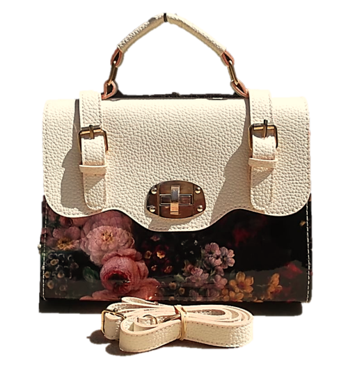 Lovely Floral Patent Handbag