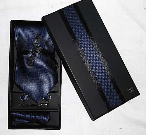 100% Silk Tie Set - Navy