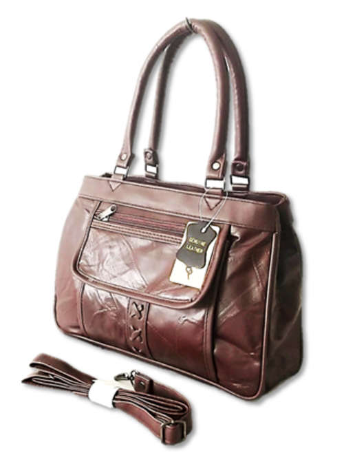 GENUINE LEATHER HANDBAG IN BEAUTIFUL BURGUNDY