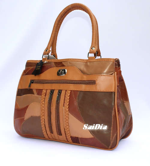 NEW RANGE !!! GORGEOUS GENUINE LEATHER HANDBAG IN CAPTIVATING COGNAC