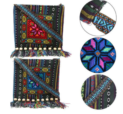 Embroidered Tassel  Shoulder Tote Handbag
