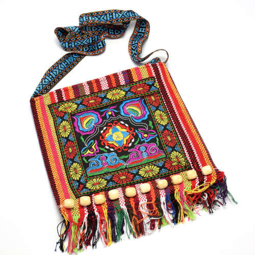 Embroidered Tassel  Shoulder Tote Handbag
