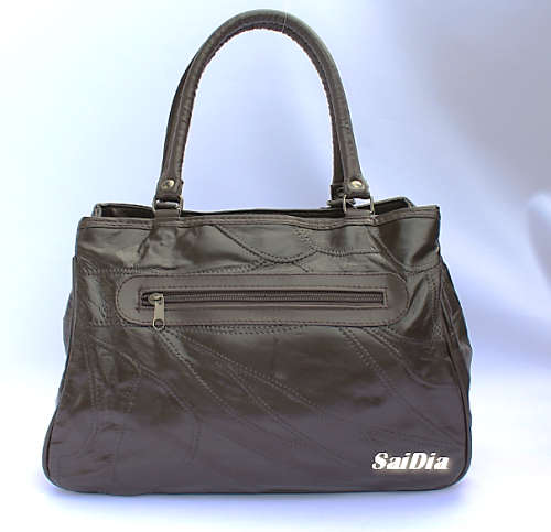 Genuine leather handbag in Burgandy Brown
