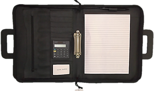 Drop Hand Zip Around Folder - Notebook Folio File