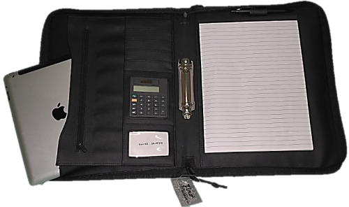 Drop Hand Zip Around Folder - Notebook Folio File