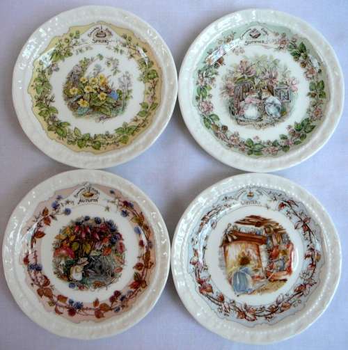 A set of 4 Royal Doulton Brambly Hedge Plates - The Four Seasons