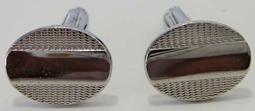 Oval Chromed Cufflinks