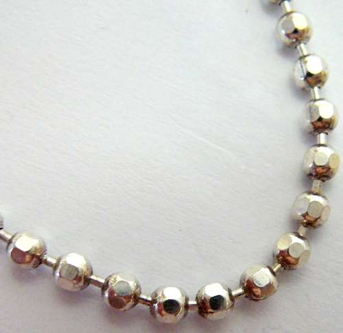 Sterling Silver Necklace Chain made of Octagonal Shaped Balls