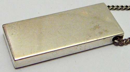 Vintage Sterling Silver Bar Pendant on Silver Chain