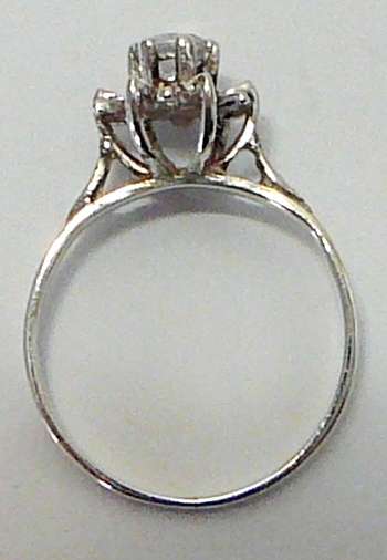 Sterling Silver Ring set with a CZ in a Flower Shaped Setting